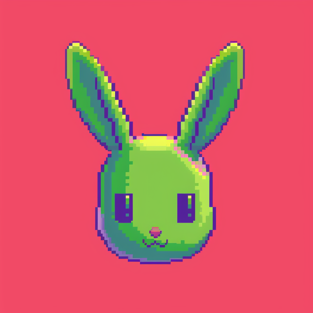 Neon Pixel Rabbit