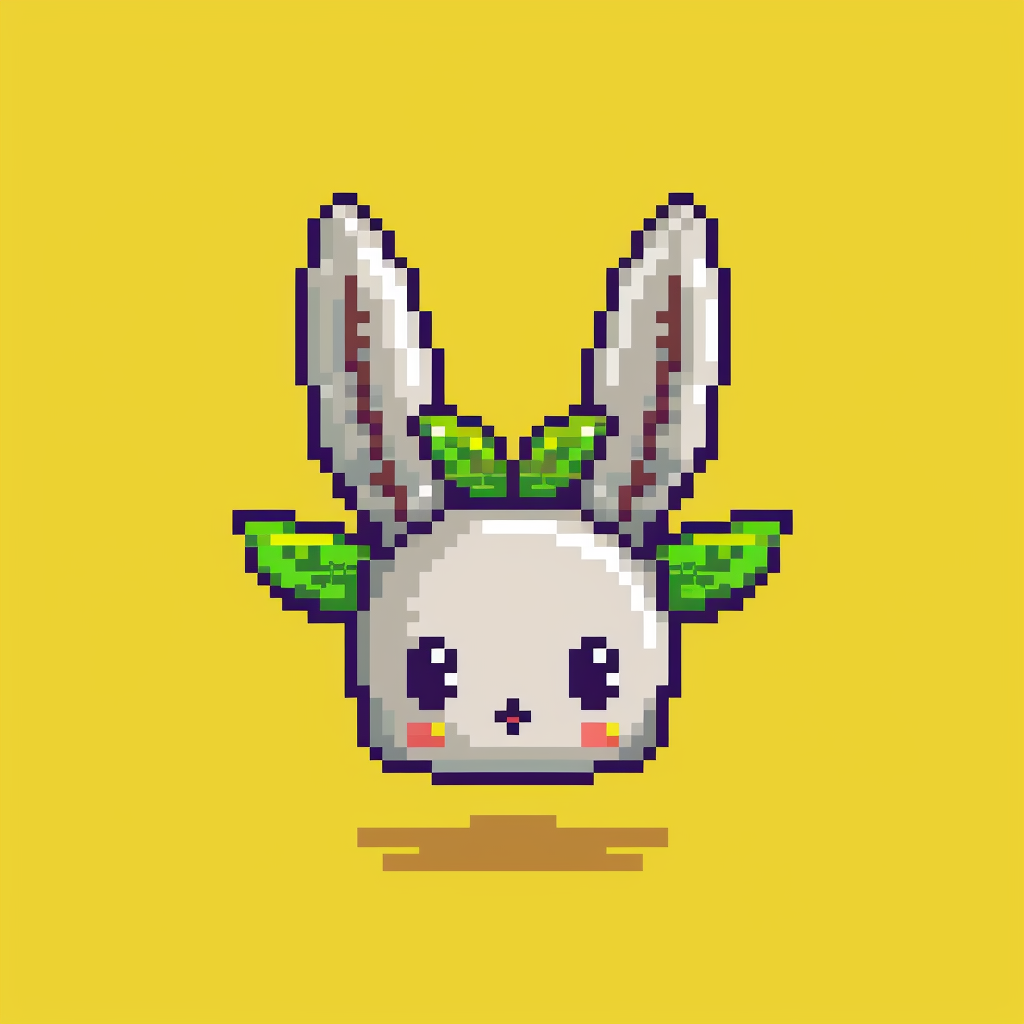 Leaf Crown Pixel Rabbit